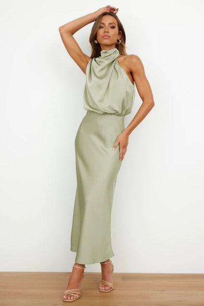 Lydia | Abito lungo con scollo a halter