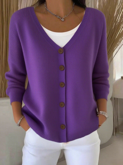 cardigan lavorato a maglia casual per donne in autunno