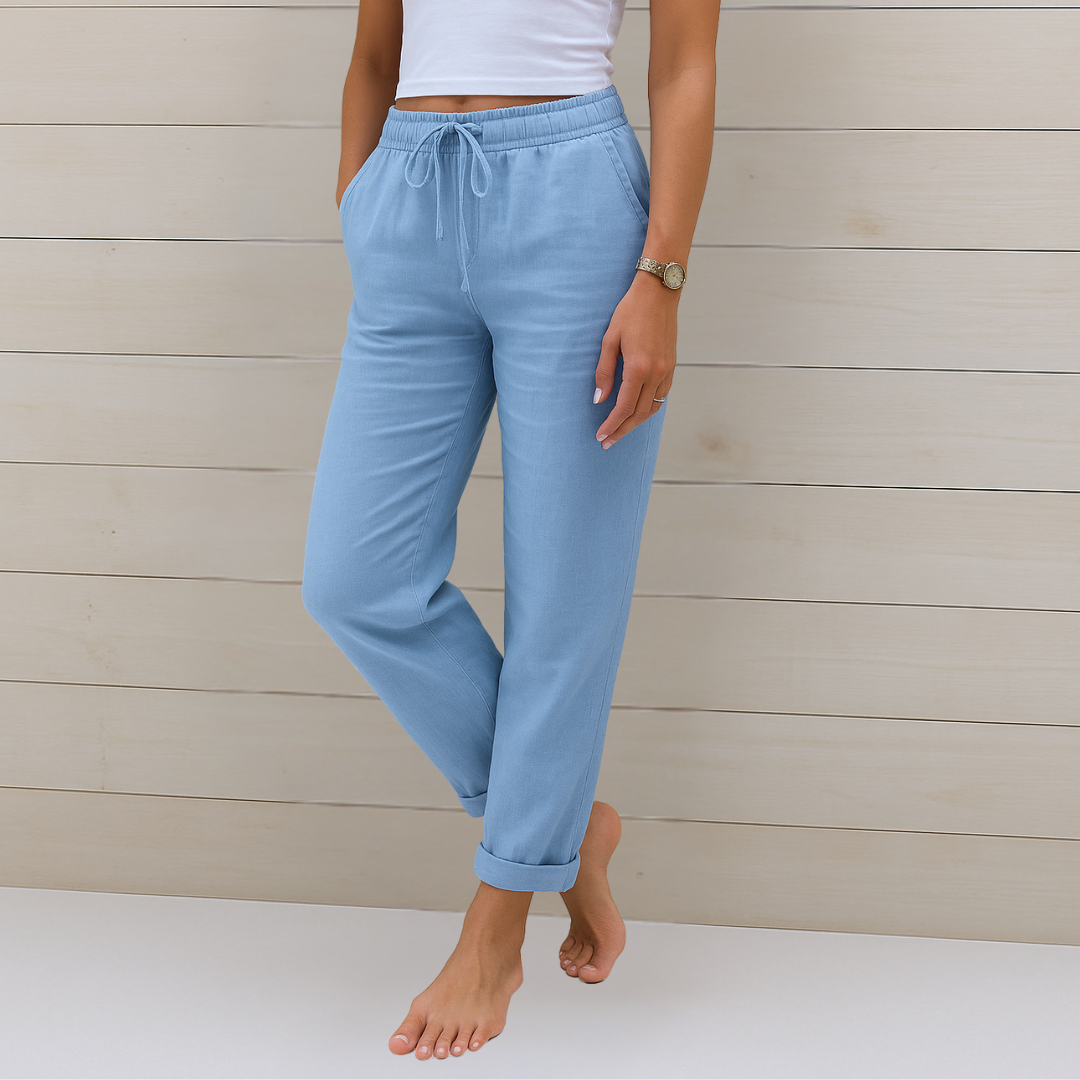 MAYLORA | Pantaloni in lino elasticizzati premium traspiranti