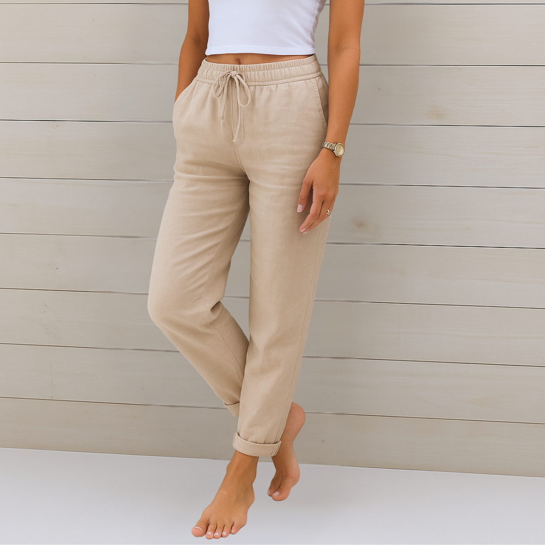 MAYLORA | Pantaloni in lino elasticizzati premium traspiranti