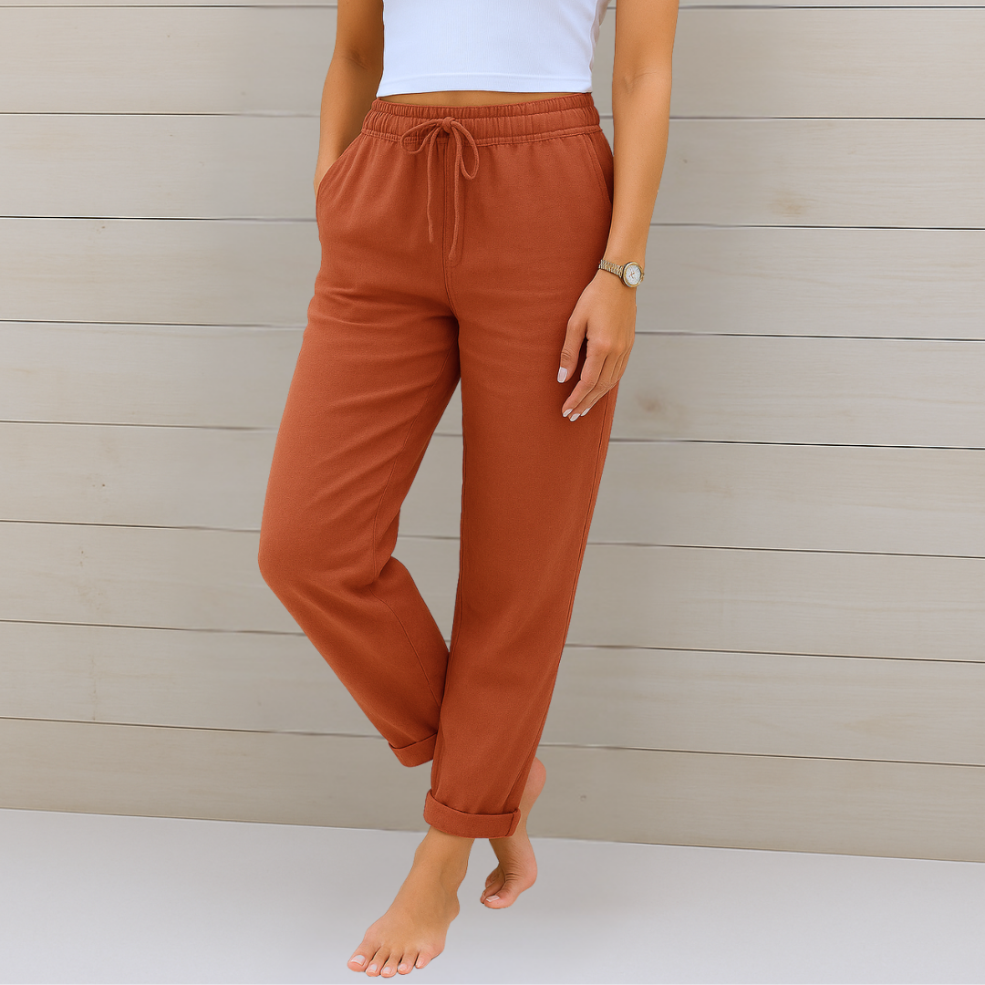 MAYLORA | Pantaloni in lino elasticizzati premium traspiranti