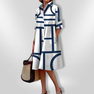Leviana™ | Abito Midi con Motivo Geometrico