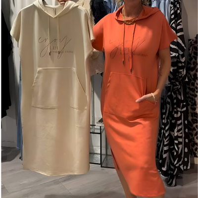 Saskia™ | Vestito con Cappuccio Casual