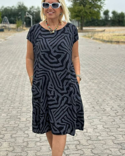 Nelia™ - Abito estivo con scollatura rotonda e bella stampa