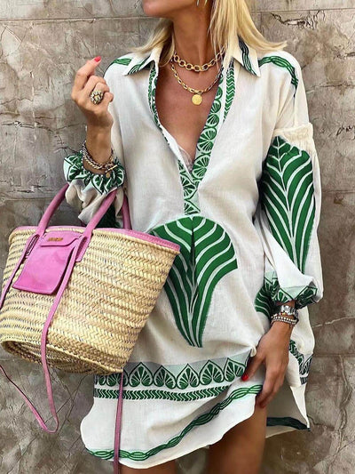 Kristine | Mini Abito da Vacanza con Stampa Unica Semplice