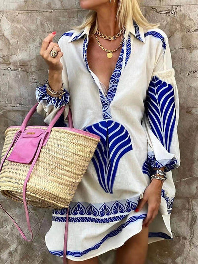 Kristine | Mini Abito da Vacanza con Stampa Unica Semplice