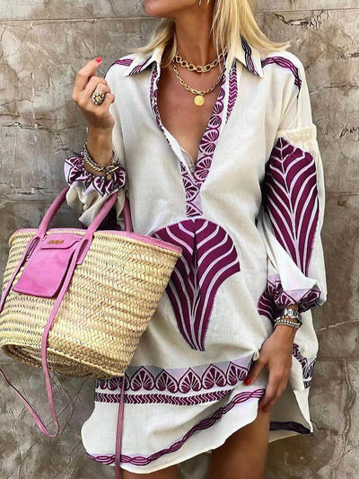 Kristine | Mini Abito da Vacanza con Stampa Unica Semplice