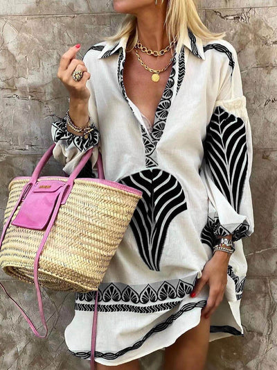 Kristine | Mini Abito da Vacanza con Stampa Unica Semplice