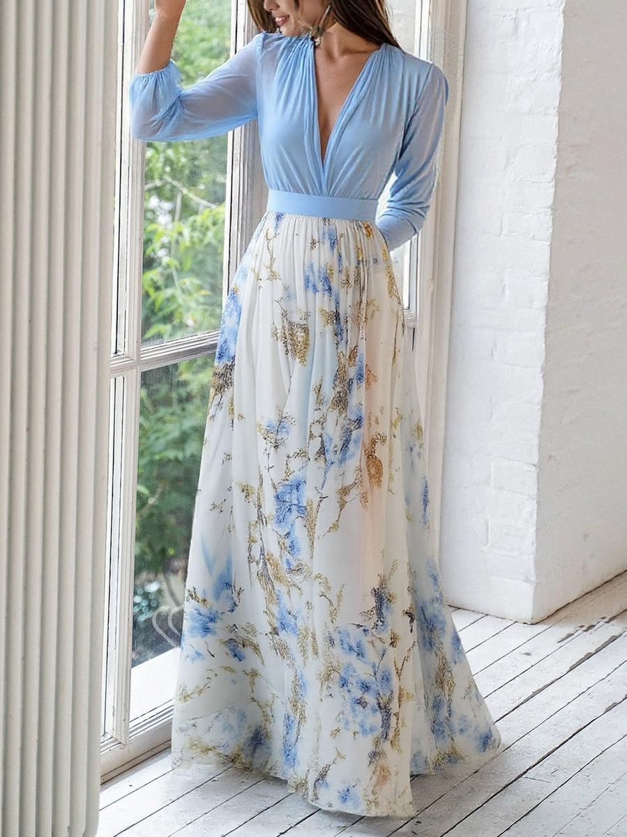 Abigail | Maxi Abito con Stampa Floreale Splendente