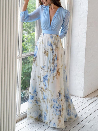 Abigail | Maxi Abito con Stampa Floreale Splendente