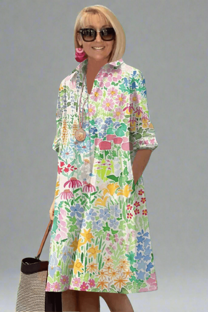 Nadine - Abito Estivo di Lusso con Fiori per uno Stile Senza Sforzo