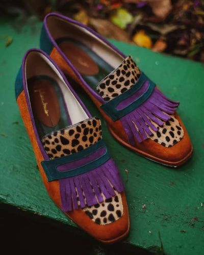 BELMONTE MILANO | MOCASSINO CON FRANGE E STAMPA ANIMALIER