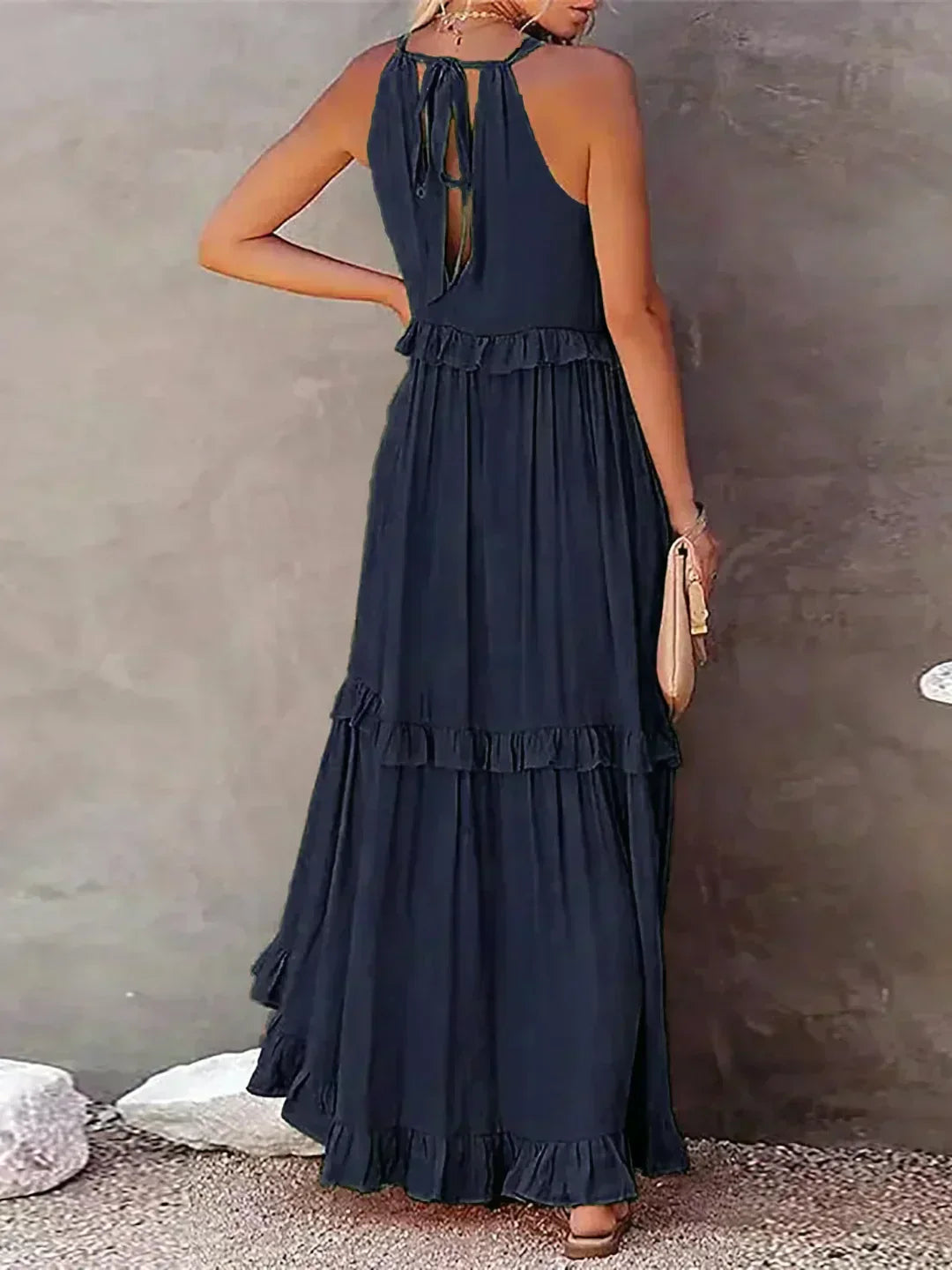 ANETA | Abito elegante senza maniche con volant