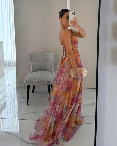 Giselle - Incantevole Maxi-abito con Motivo Floreale