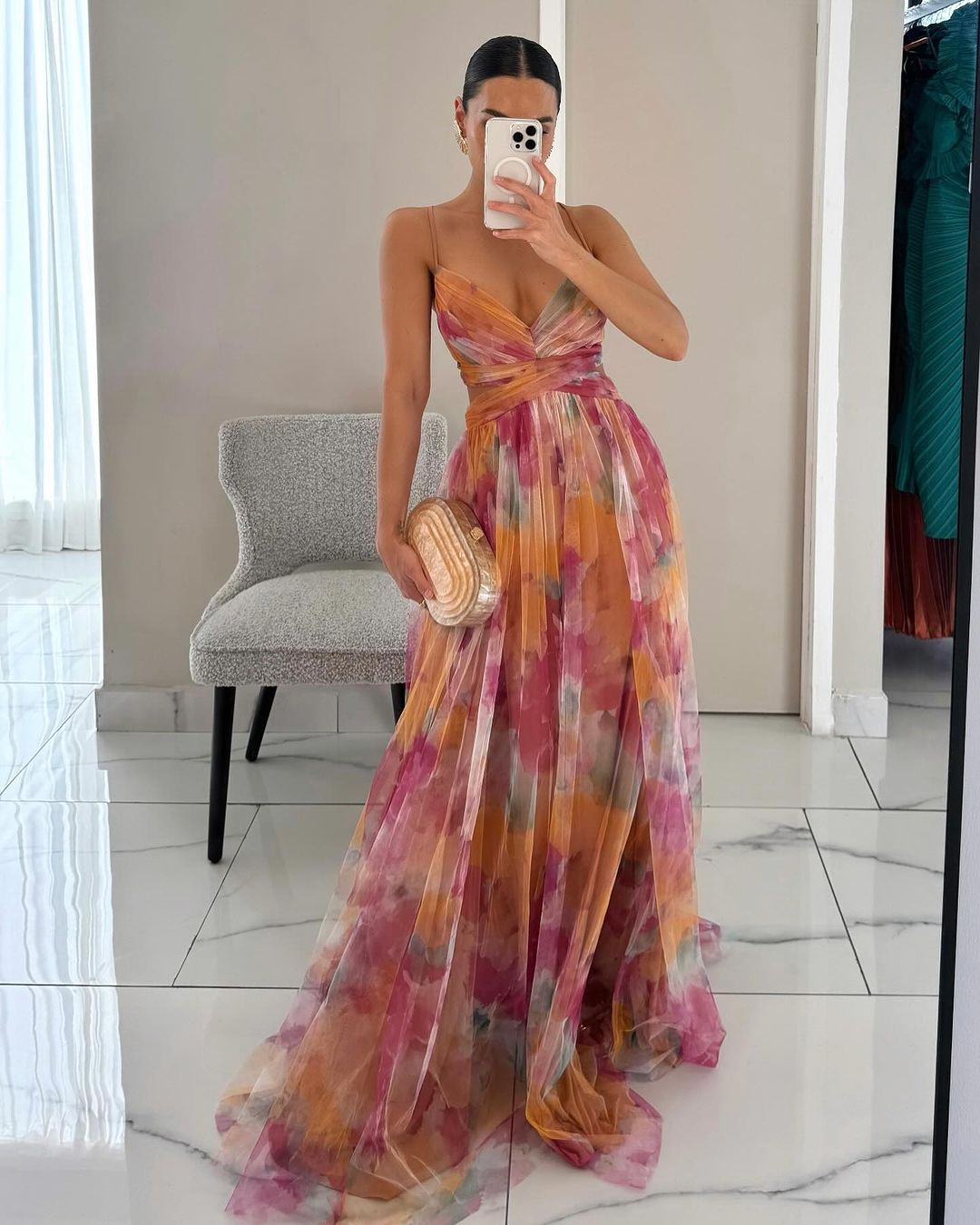 Giselle - Incantevole Maxi-abito con Motivo Floreale