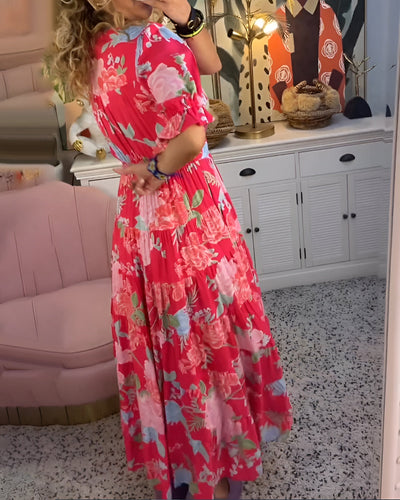 Carine | Abito con scollatura a V e stampa floreale