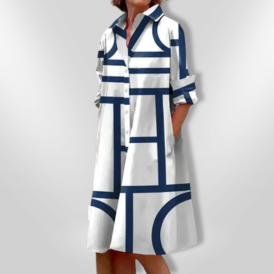 Leviana™ | Abito Midi con Motivo Geometrico