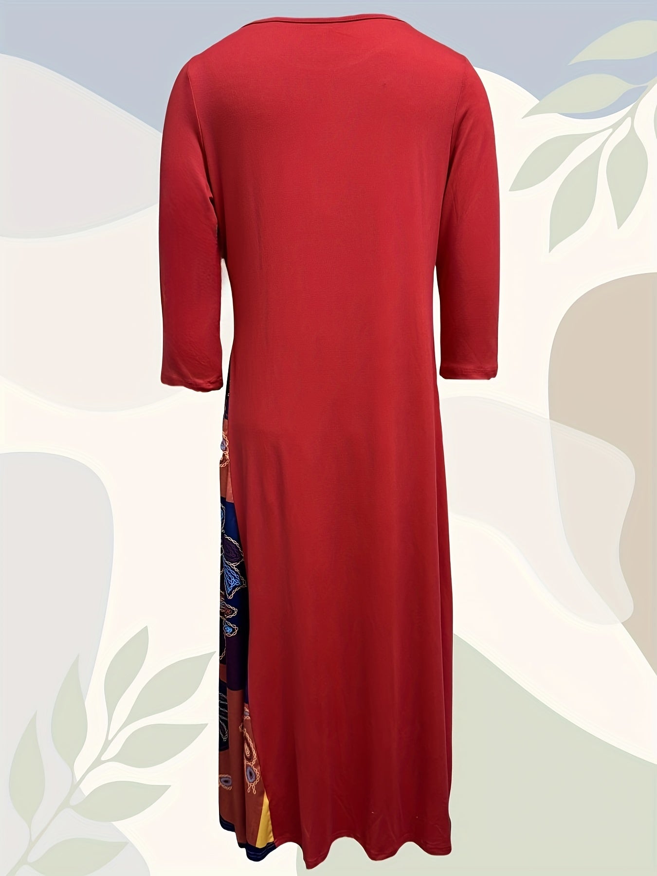 Abito A-Line con Stampa Digitale Casual da Donna