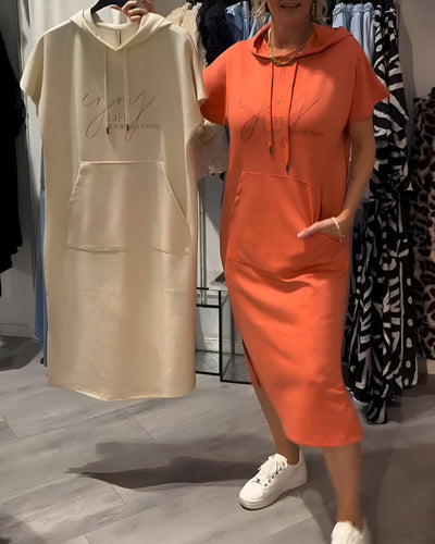 Saskia™ | Vestito con Cappuccio Casual