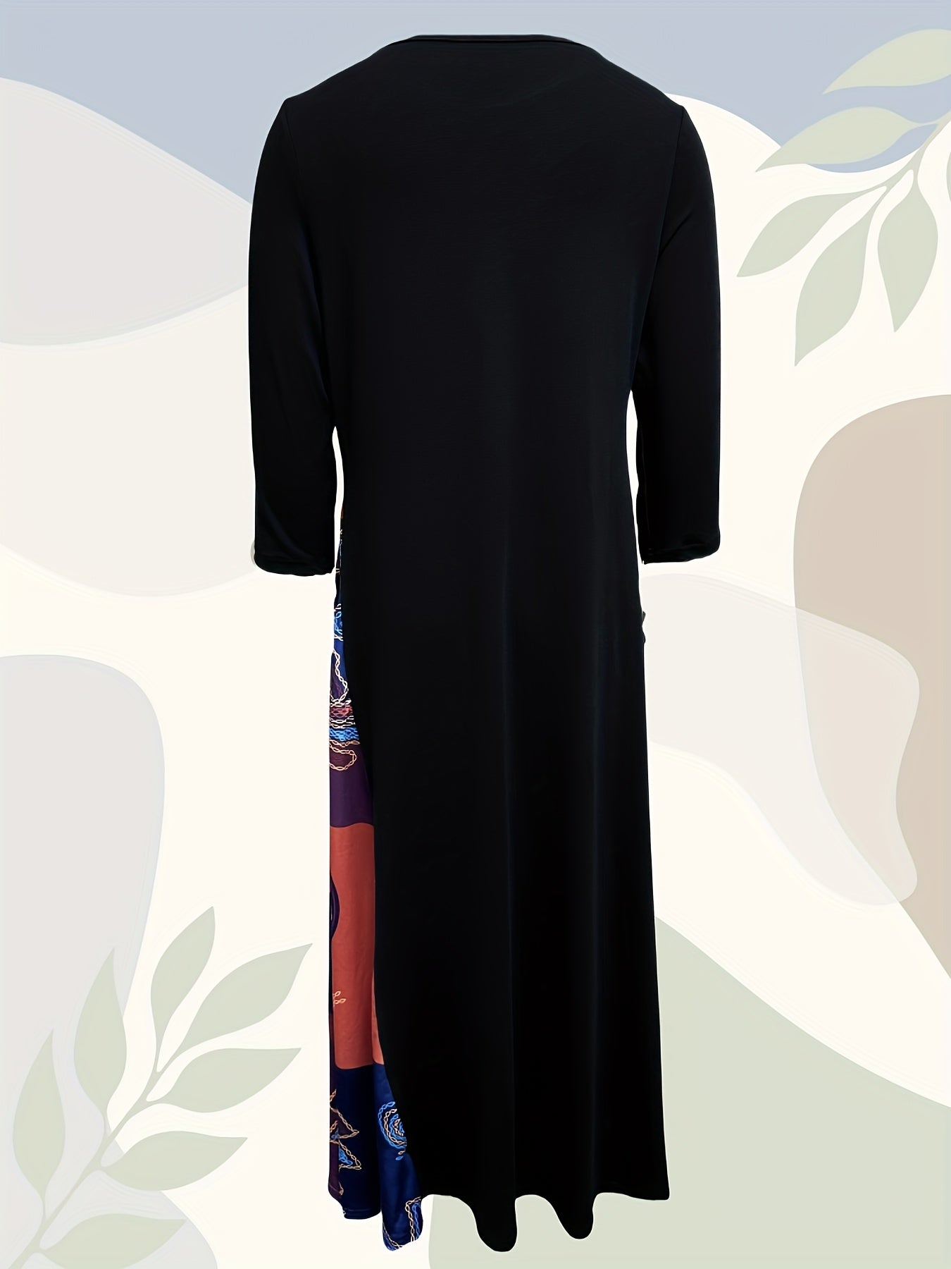 Abito A-Line con Stampa Digitale Casual da Donna