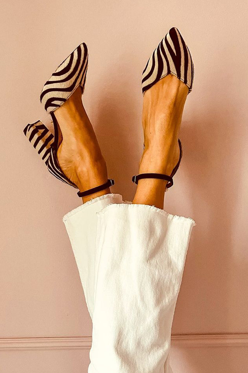 Zebrina™ | Sandali con tacco medio e cinturino con stampa zebra