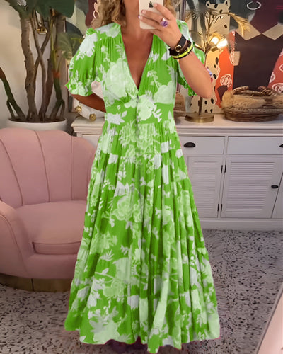 Carine | Abito con scollatura a V e stampa floreale