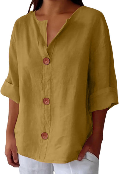 Leviana™ | Blusa in Lino Casual
