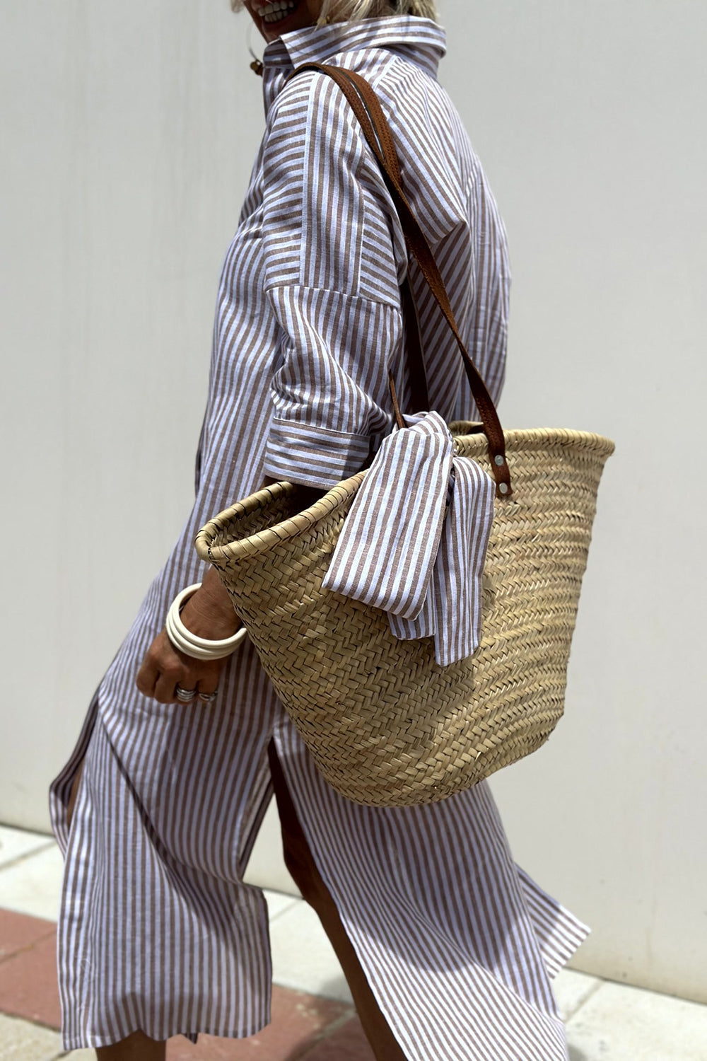 Sophia | Abito Camicia con Strisce Senza Tempo e Comfort Elegante