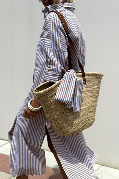 Sophia | Abito Camicia con Strisce Senza Tempo e Comfort Elegante