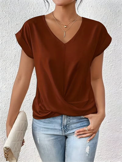 Maia – Top V-Hals con Twist Frontale