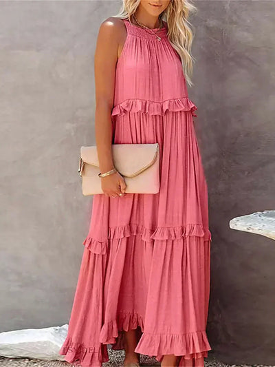 ANETA | Abito elegante senza maniche con volant