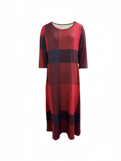 Abito A-Line con Stampa Digitale Casual da Donna
