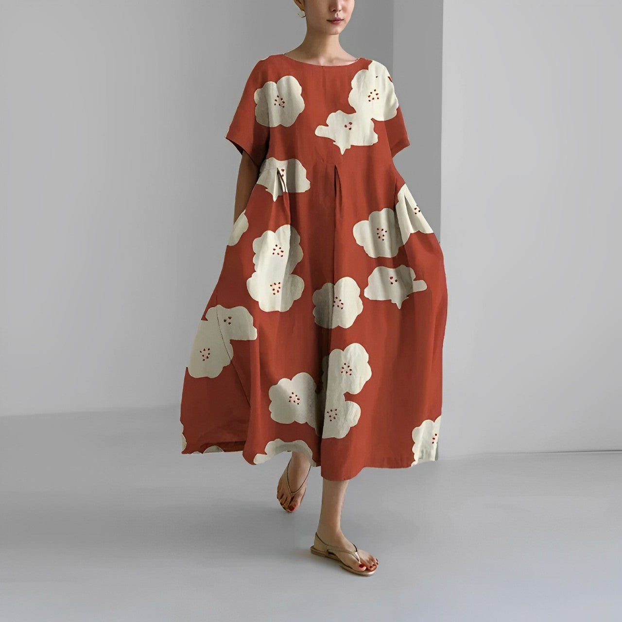 Capucine – Abito Floreale in Viscosa Bohémien