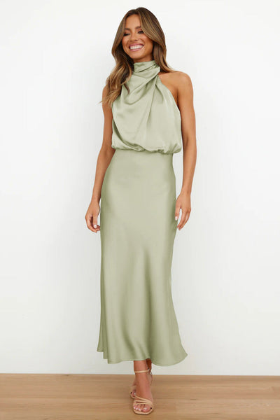 Lydia | Abito lungo con scollo a halter