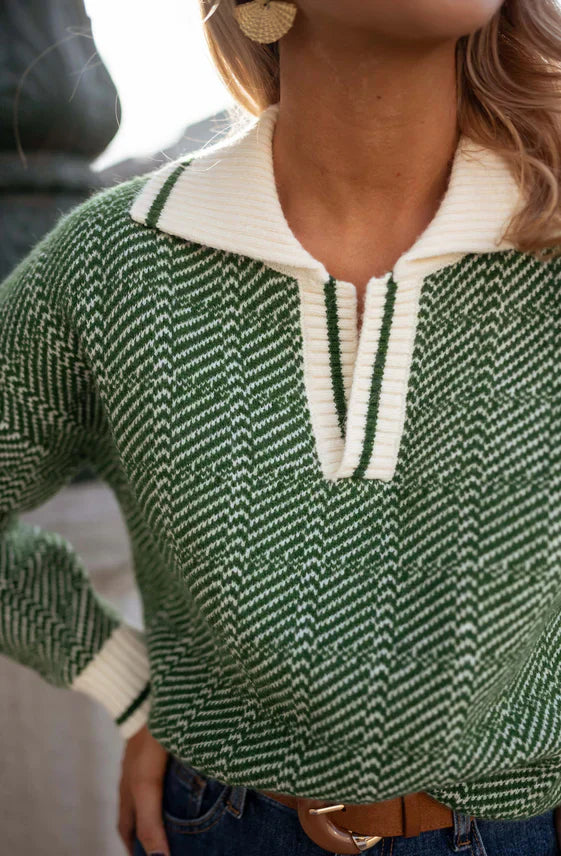 EMILIA™ | MAGLIONE VERDE A V