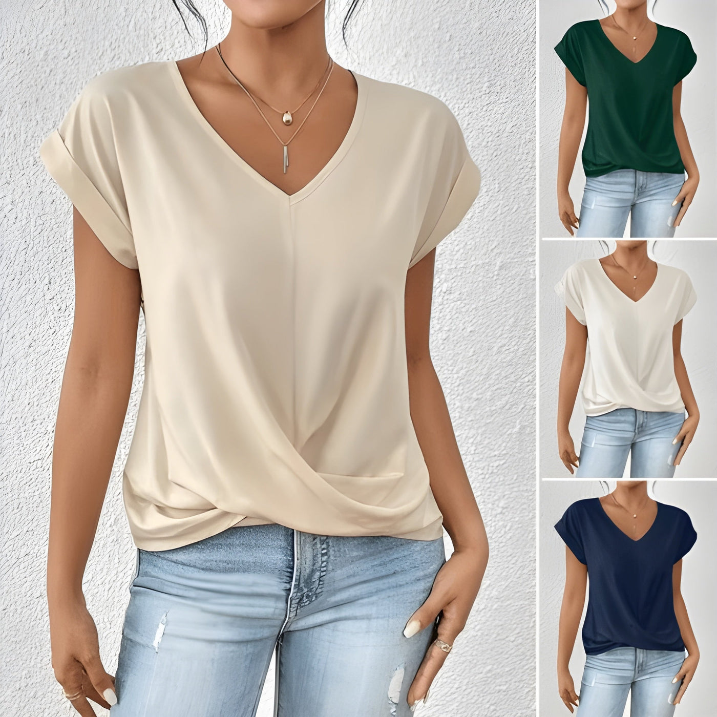 Maia – Top V-Hals con Twist Frontale