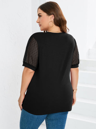 Rema – Top con Maniche Trasparenti e Scollatura a V