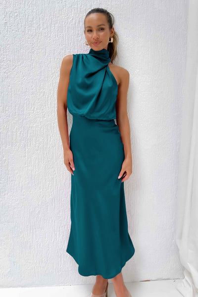 Lydia | Abito lungo con scollo a halter