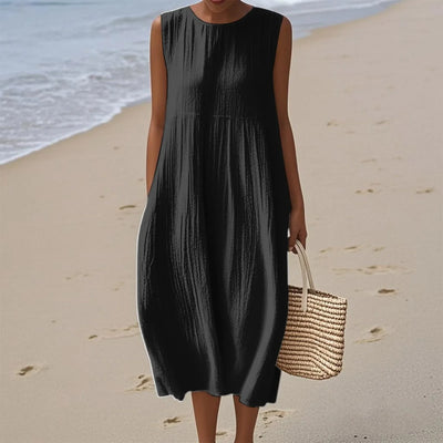 Sienna | Abito Midi Senza Maniche per uno Stile Estivo Senza Sforzo