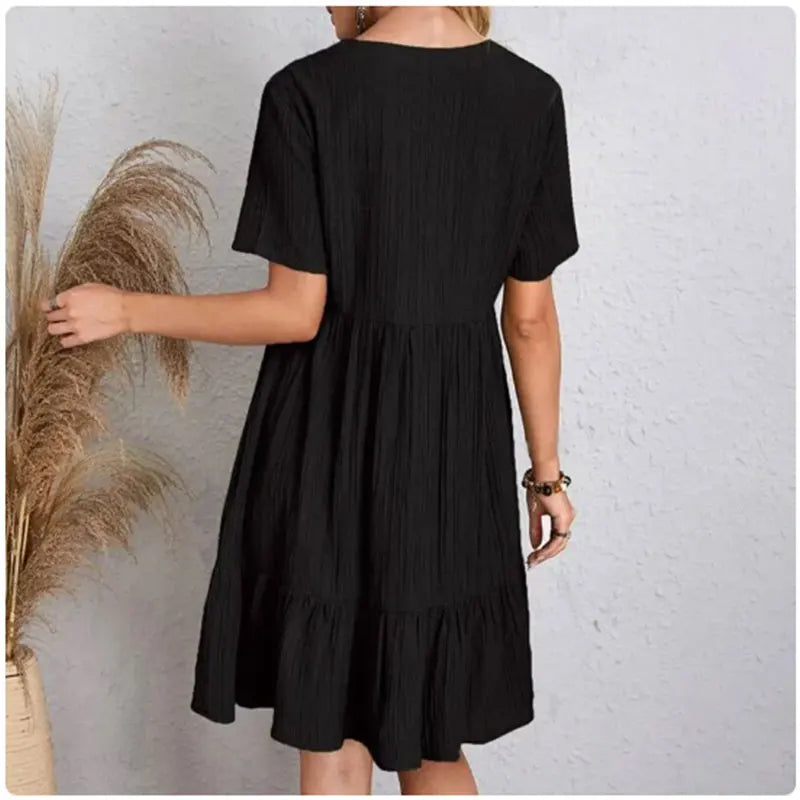 Abiti Peplum Estivi per Donne, V-Collo, Corti