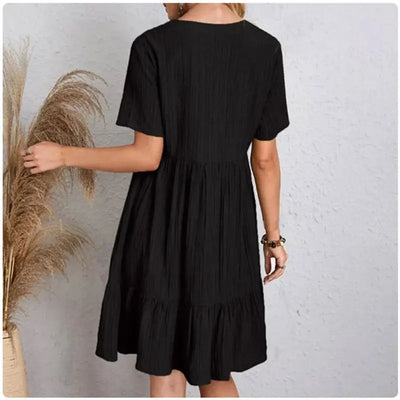 Abiti Peplum Estivi per Donne, V-Collo, Corti