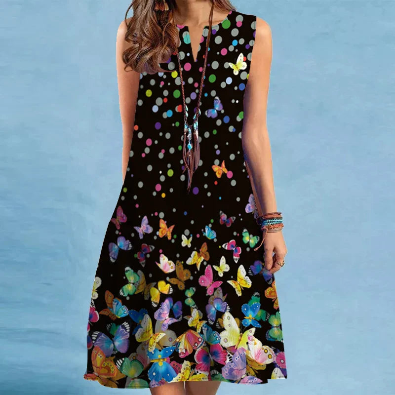 Abito da Donna Americana Cross Border Nuovo Vestito Senza Maniche con Scollatura a V