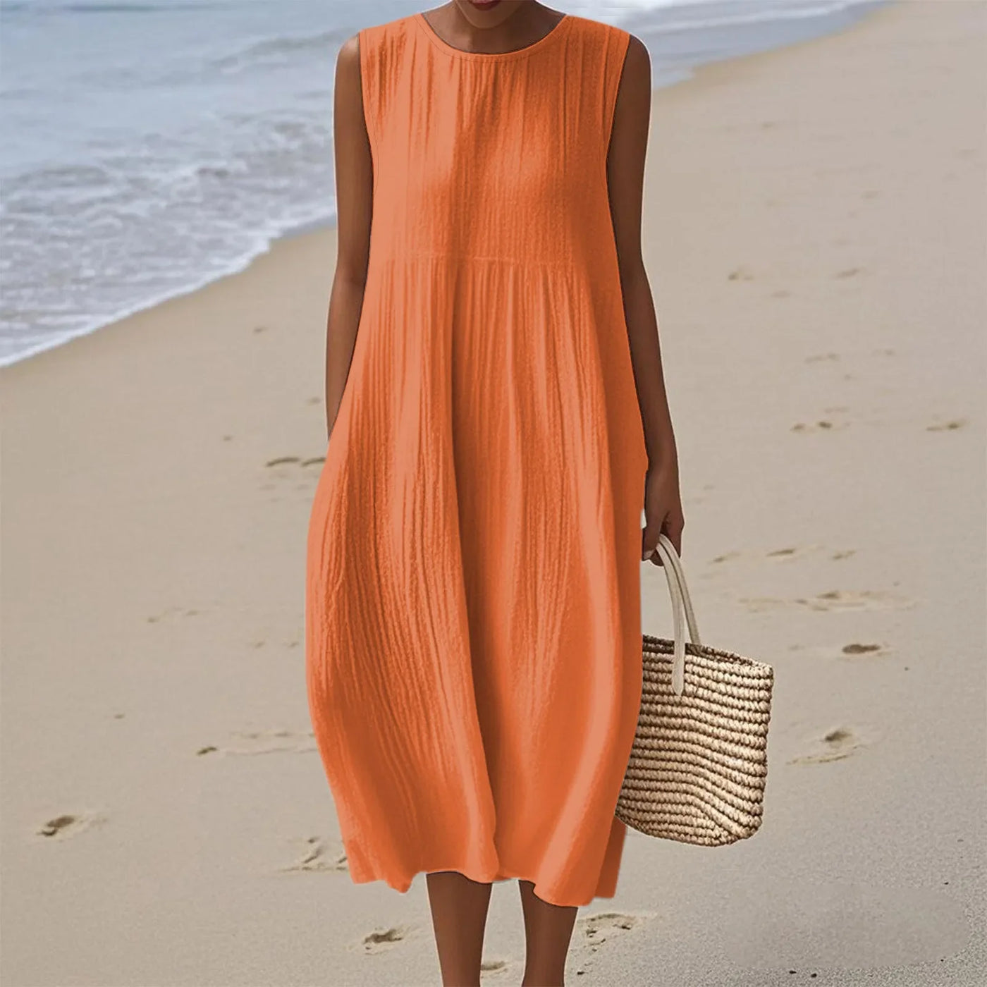Sienna | Abito Midi Senza Maniche per uno Stile Estivo Senza Sforzo