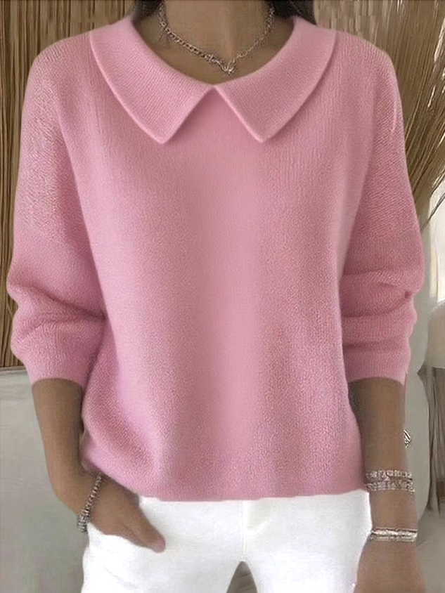 Pull casual in cotone per donne a maniche lunghe