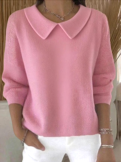 Pull casual in cotone per donne a maniche lunghe