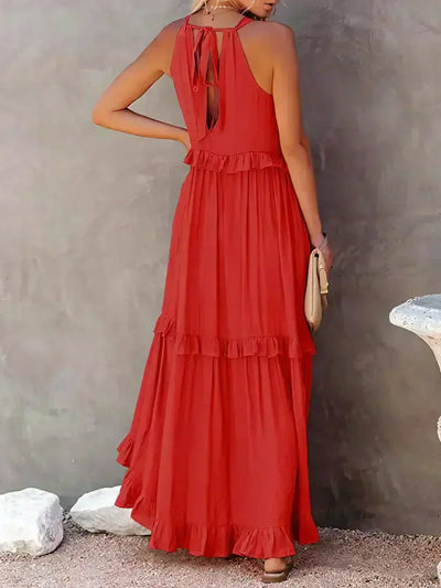 ANETA | Abito elegante senza maniche con volant