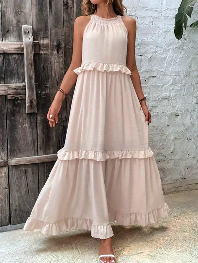 ANETA | Abito elegante senza maniche con volant