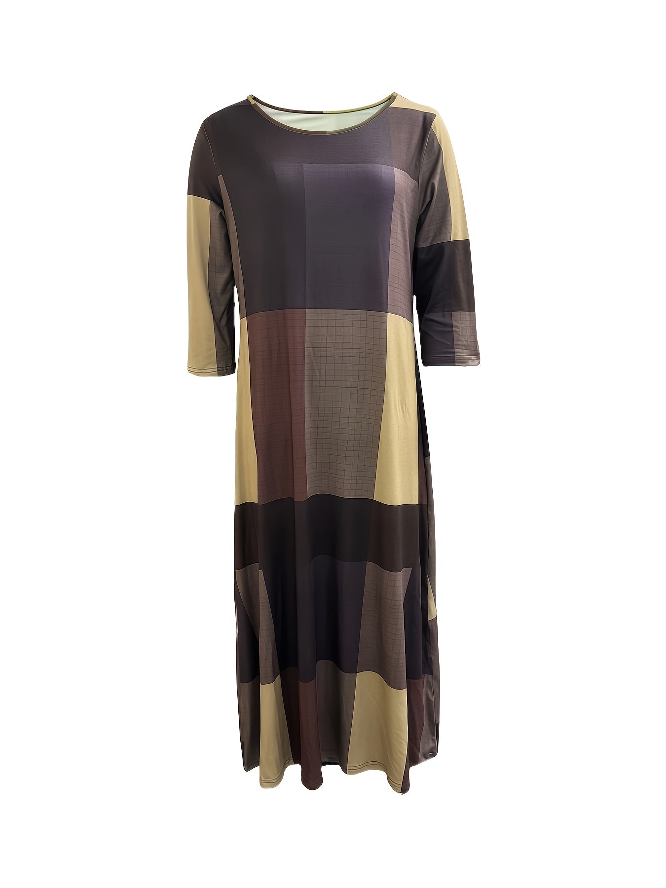 Abito A-Line con Stampa Digitale Casual da Donna
