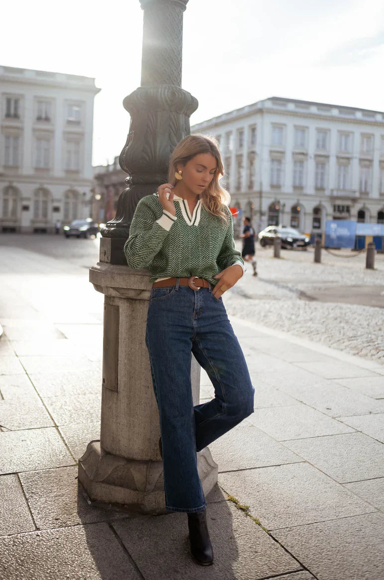EMILIA™ | MAGLIONE VERDE A V
