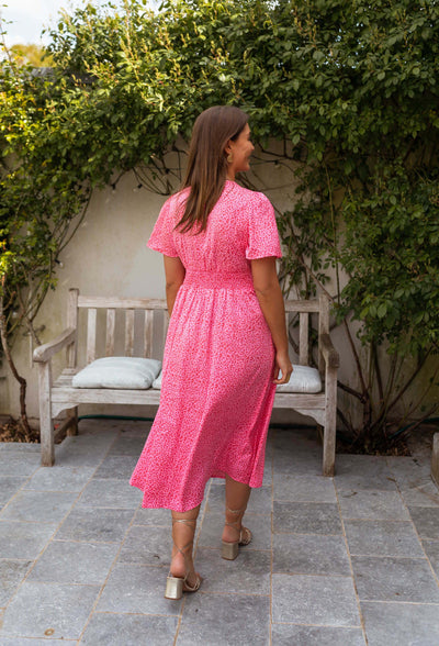 Rosanna™ | Abito Midi Leopardo Rosa